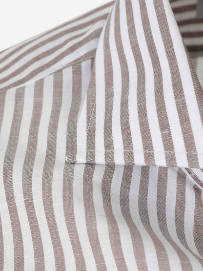 Outlet online Santa Eulalia Hombre Camisa Listada color Marrón sku 531-006692 02 - Foto 3