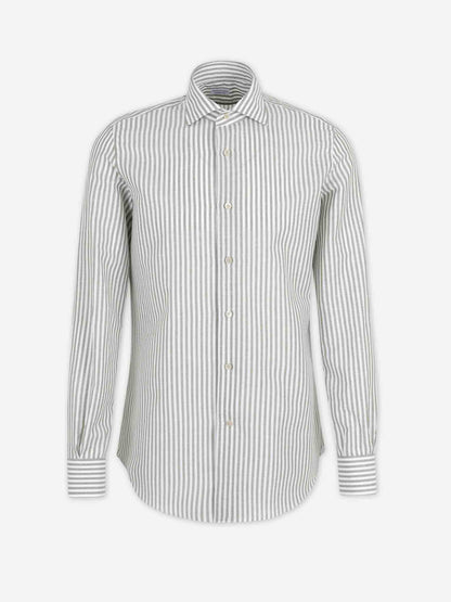 Outlet online Santa Eulalia Hombre Camisa Listada color Verde Oscuro sku 531-006692 03 - Foto 1