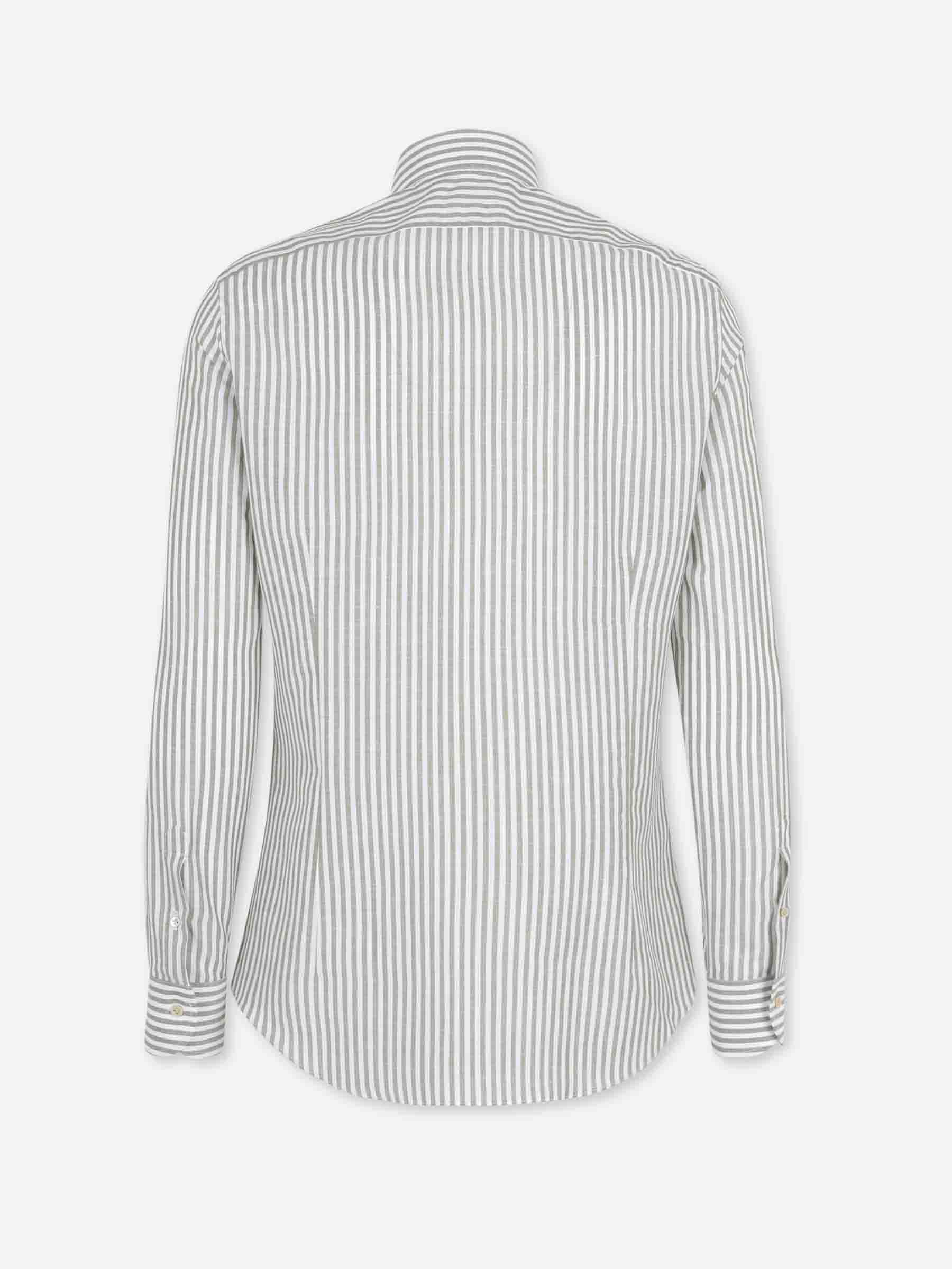 Outlet online Santa Eulalia Hombre Camisa Listada color Verde Oscuro sku 531-006692 03 - Foto 2