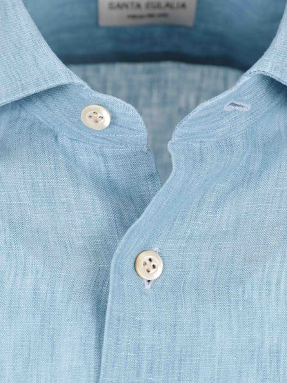Santa Eulalia Hombre Barcelona Camisa Recta Lino color Azul sku 531-006695 01 - Foto 3