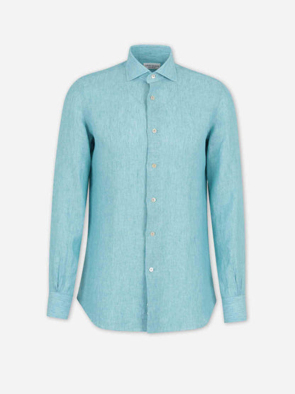 Santa Eulalia Hombre Barcelona Camisa Recta Lino color Azul Turquesa sku 531-006695 02 - Foto 1