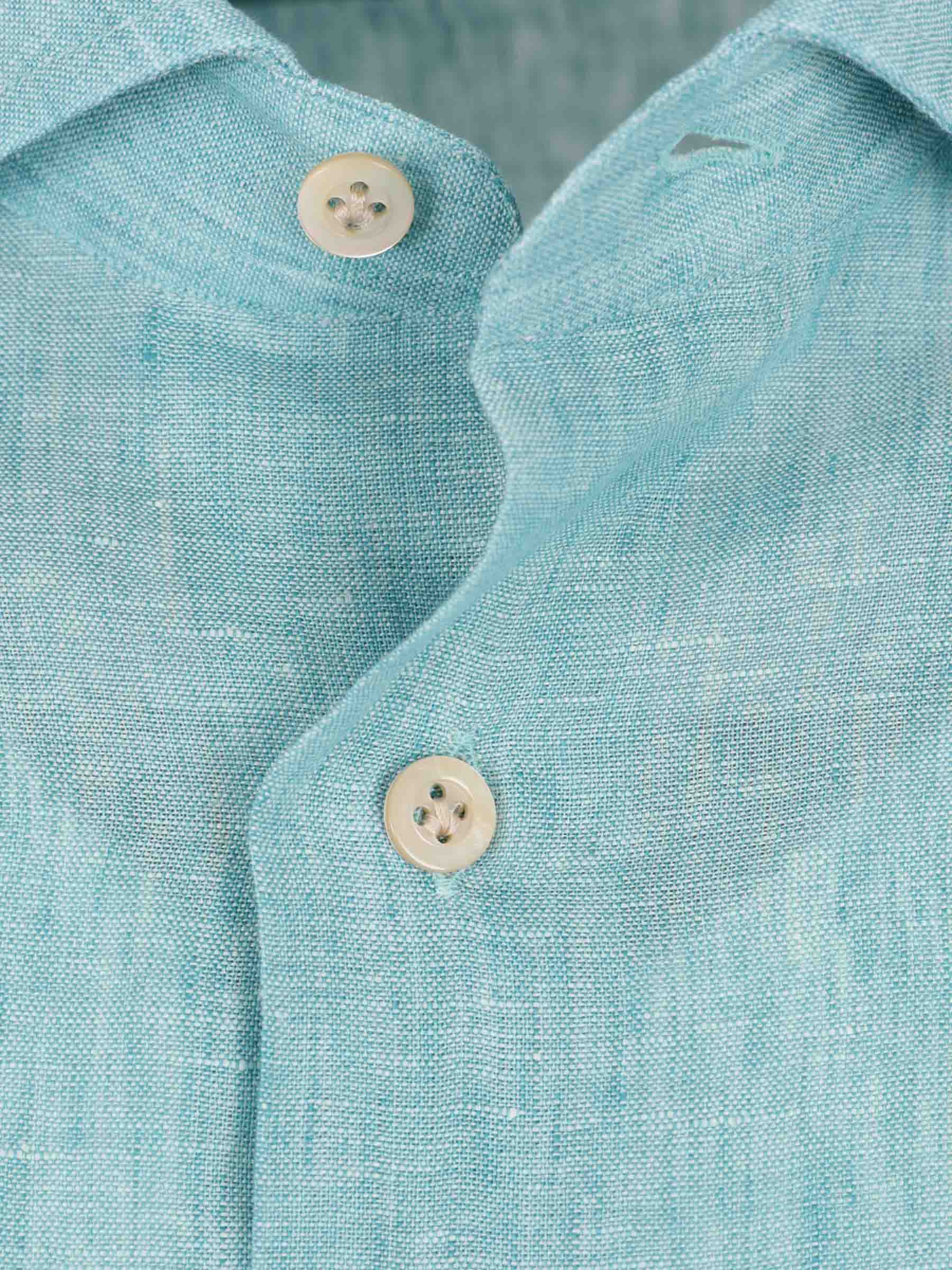 Santa Eulalia Hombre Barcelona Camisa Recta Lino color Azul Turquesa sku 531-006695 02 - Foto 3