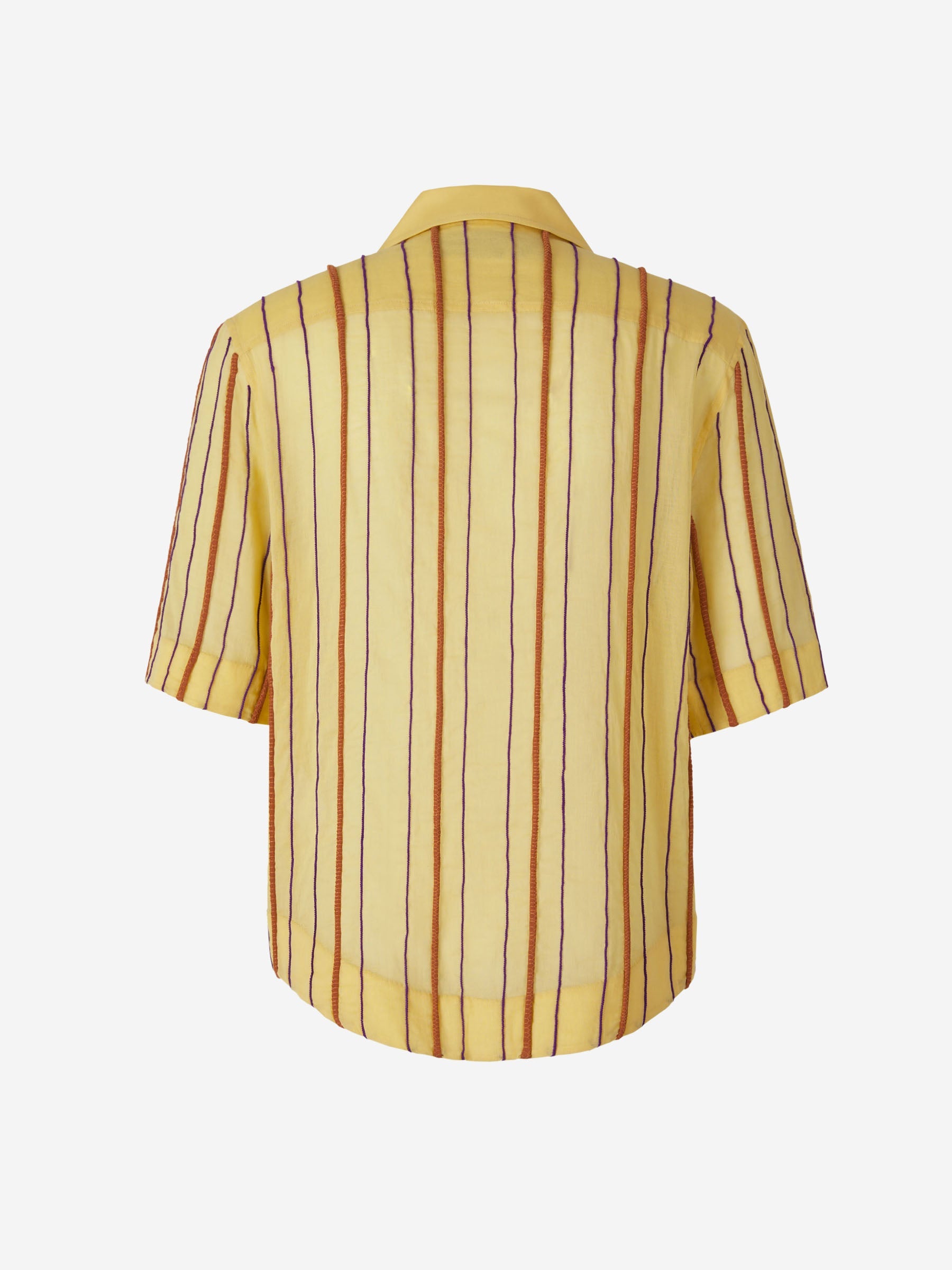 Outlet online Jacquemus Hombre Camisa Motivo Rayas Relieve color Amarillo sku 532-000460 01 - Foto 2