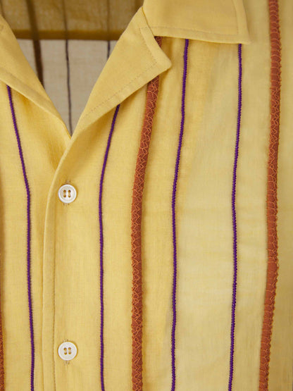 Outlet online Jacquemus Hombre Camisa Motivo Rayas Relieve color Amarillo sku 532-000460 01 - Foto 3