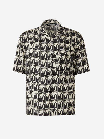 Outlet online Palm Angels Hombre Camisa Gráfico Palmeras color Negro sku 532-000496 01 - Foto 1