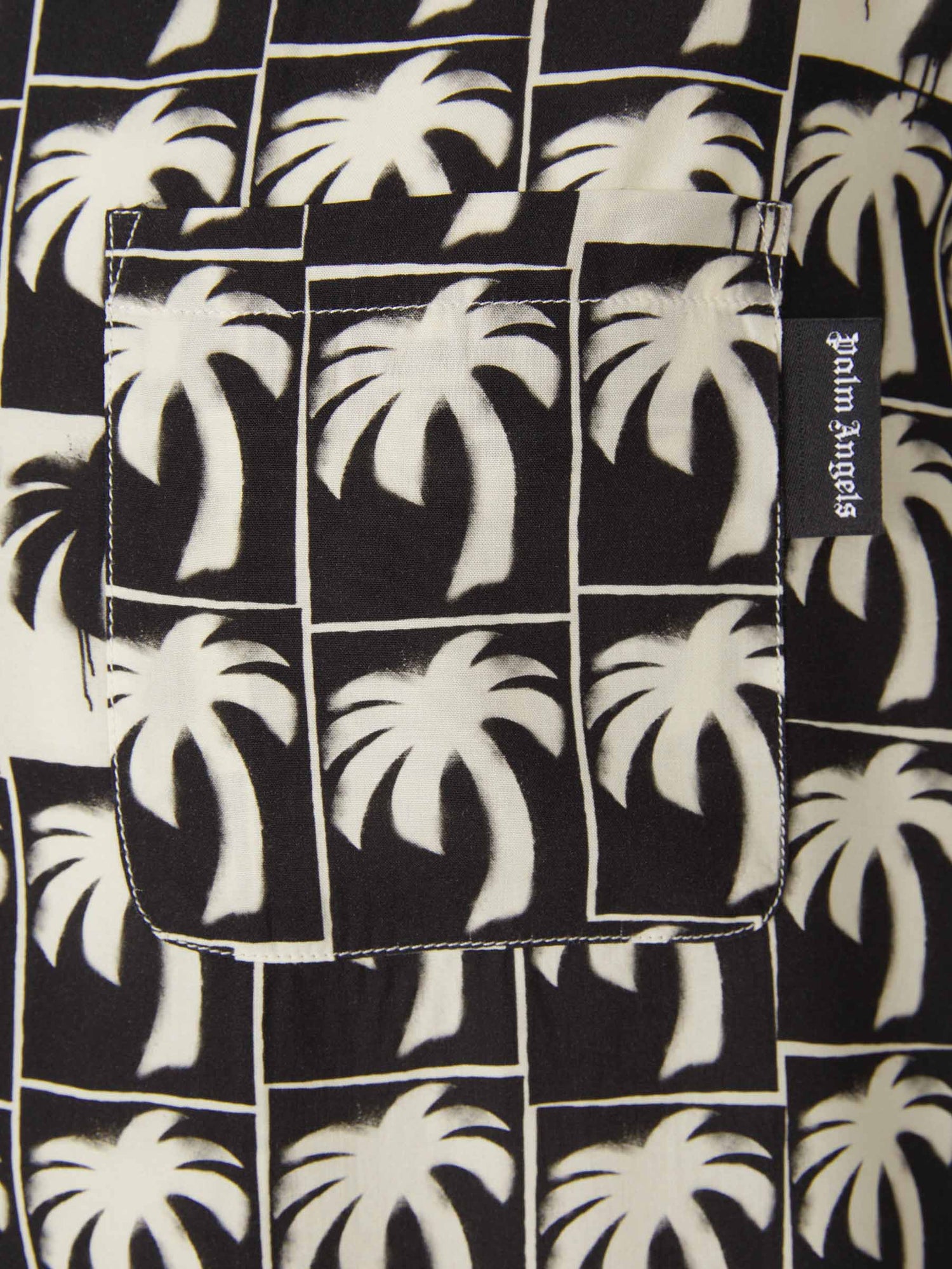 Outlet online Palm Angels Hombre Camisa Gráfico Palmeras color Negro sku 532-000496 01 - Foto 4