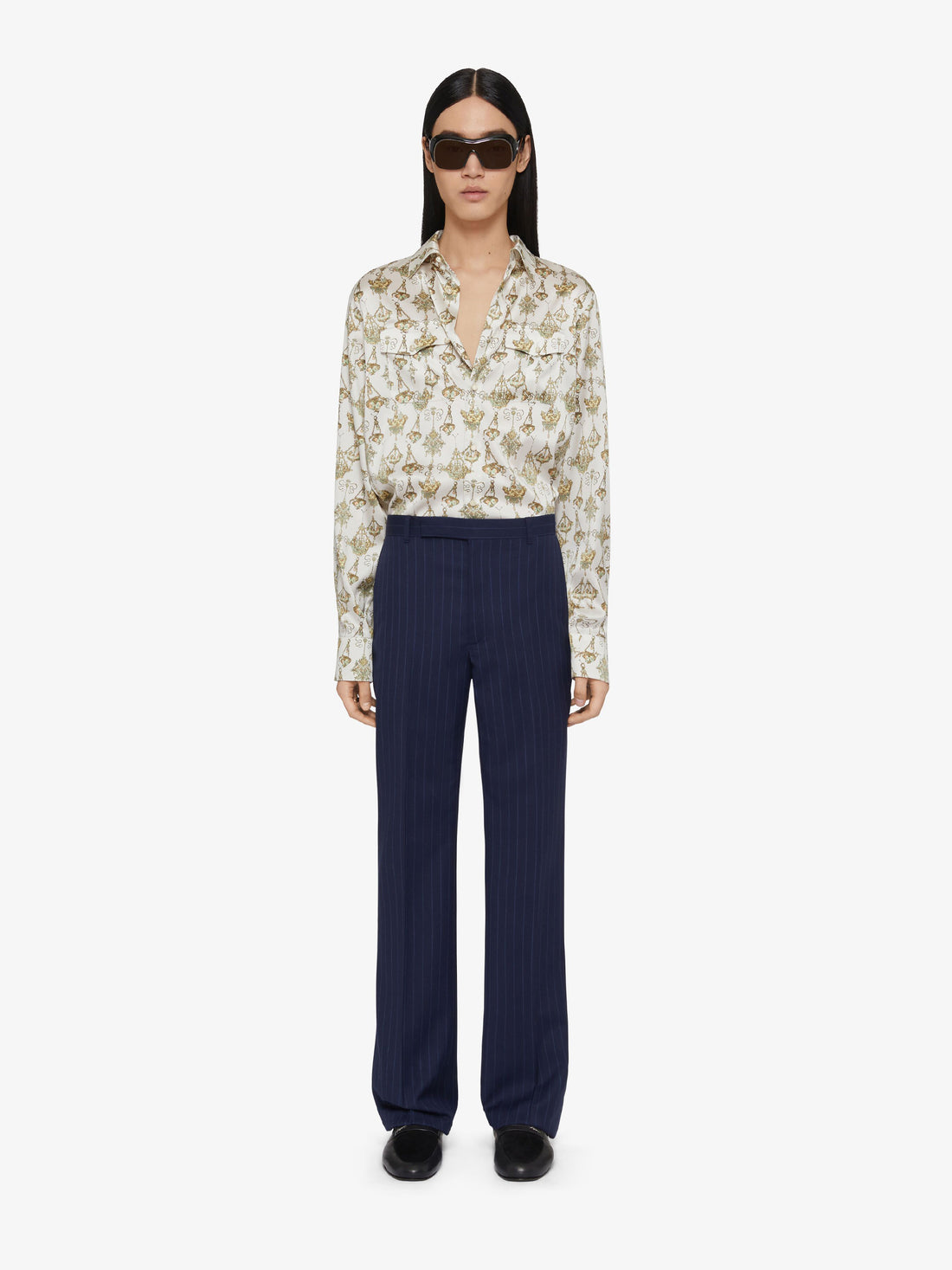 Outlet online Givenchy Hombre Camisa Chandelier Seda color Crema sku 532-000612 01 - Foto 5