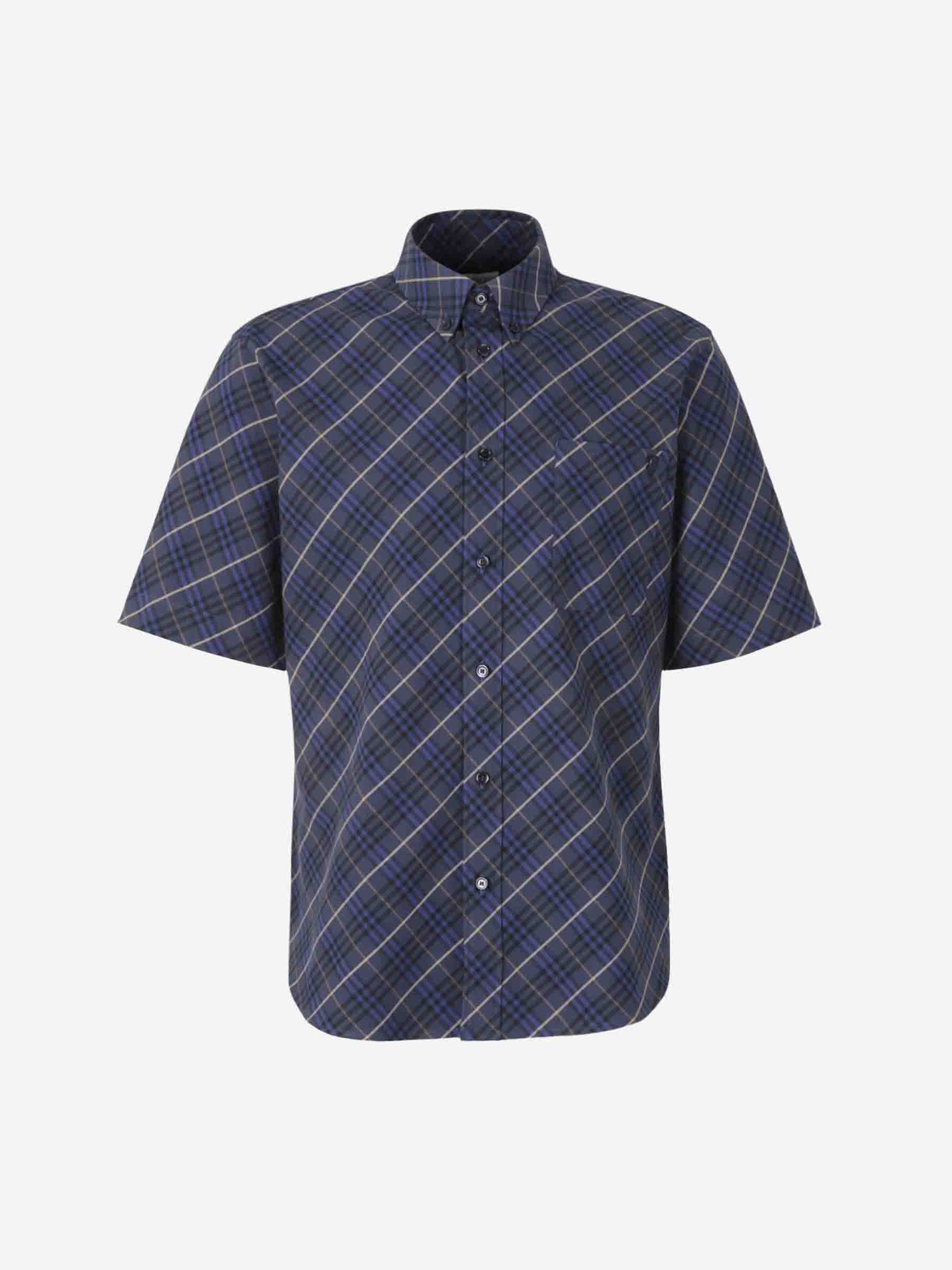 Outlet online Burberry Hombre Camisa Motivo Cuadros color Azul Cobalto sku 532-000614 01 - Foto 1