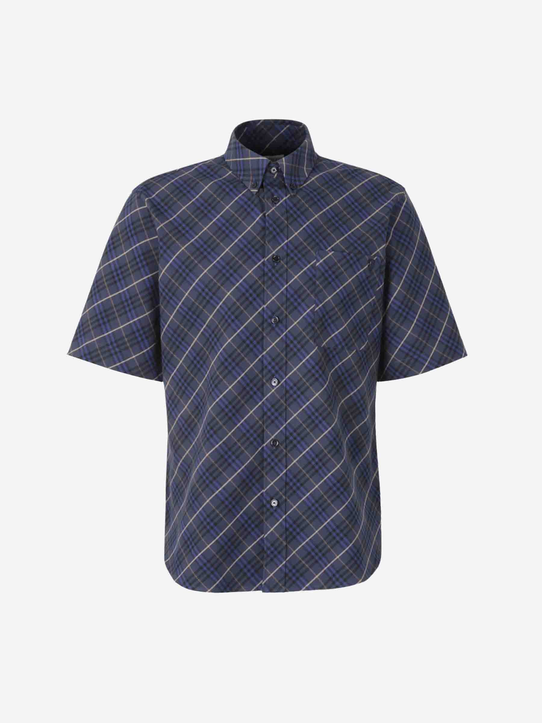 Outlet online Burberry Hombre Camisa Motivo Cuadros color Azul Cobalto sku 532-000614 01 - Foto 1