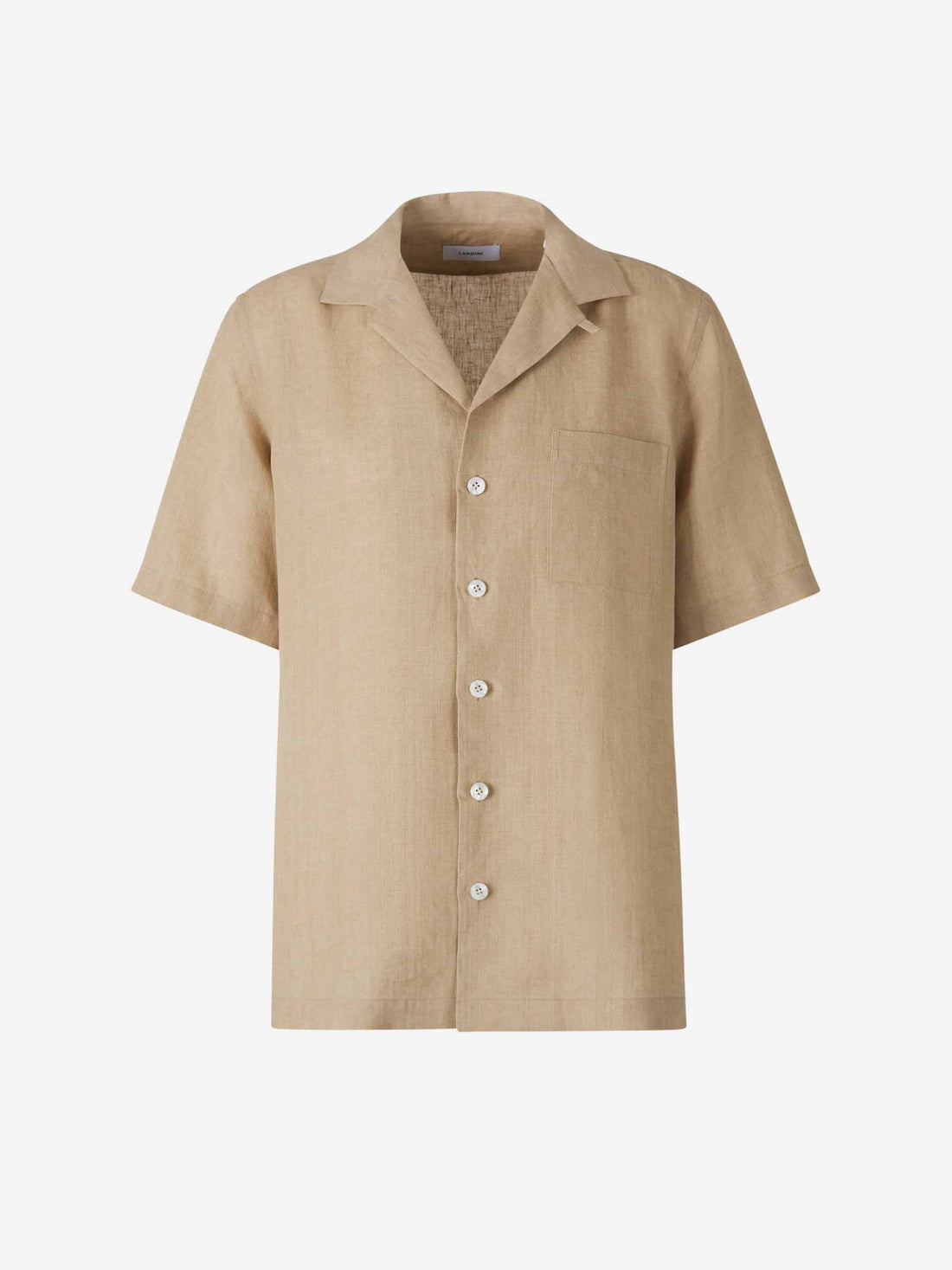 Lardini Hombre Barcelona Camisa Lino Lisa color Camel sku 532-000620 01 - Foto 1
