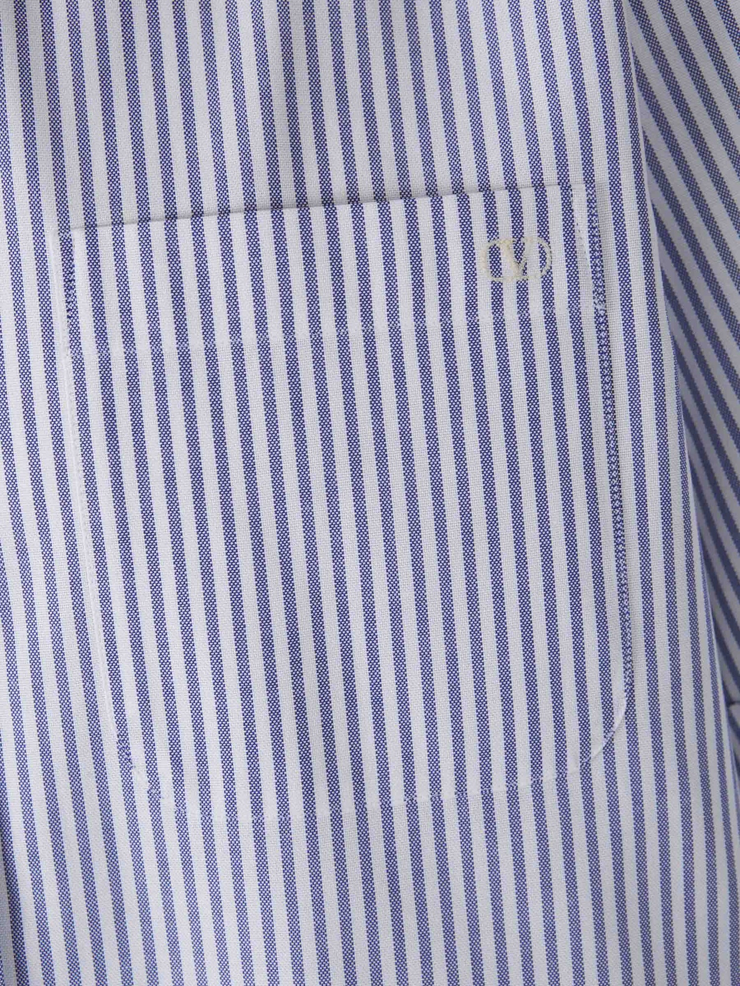 Valentino Hombre Barcelona Camisa Rayas Algodón color Azul sku 532-000626 01 - Foto 4