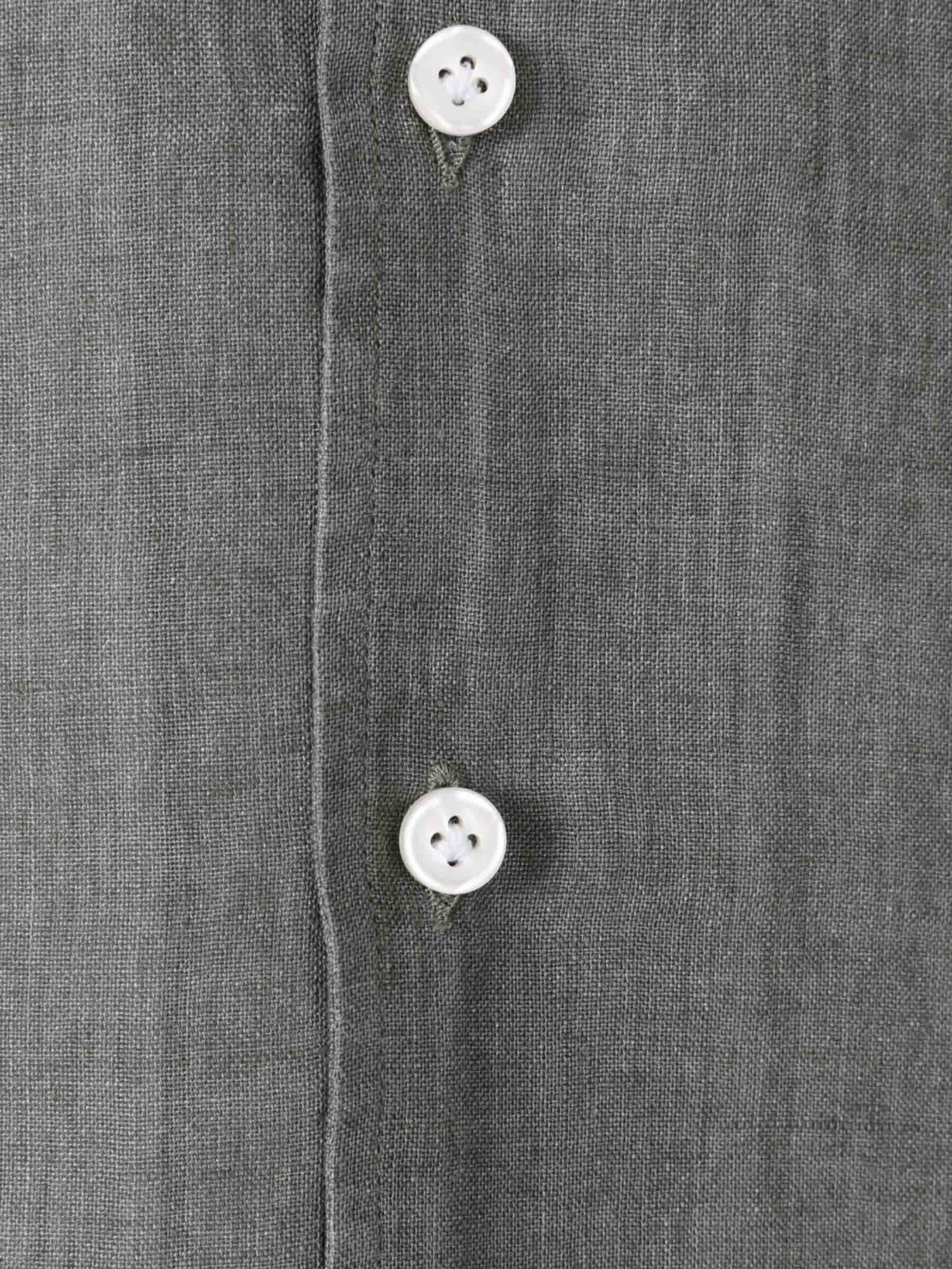 Santa Eulalia Hombre Barcelona Camisa Lisa Lino color Verde Oscuro sku 532-000632 01 - Foto 4