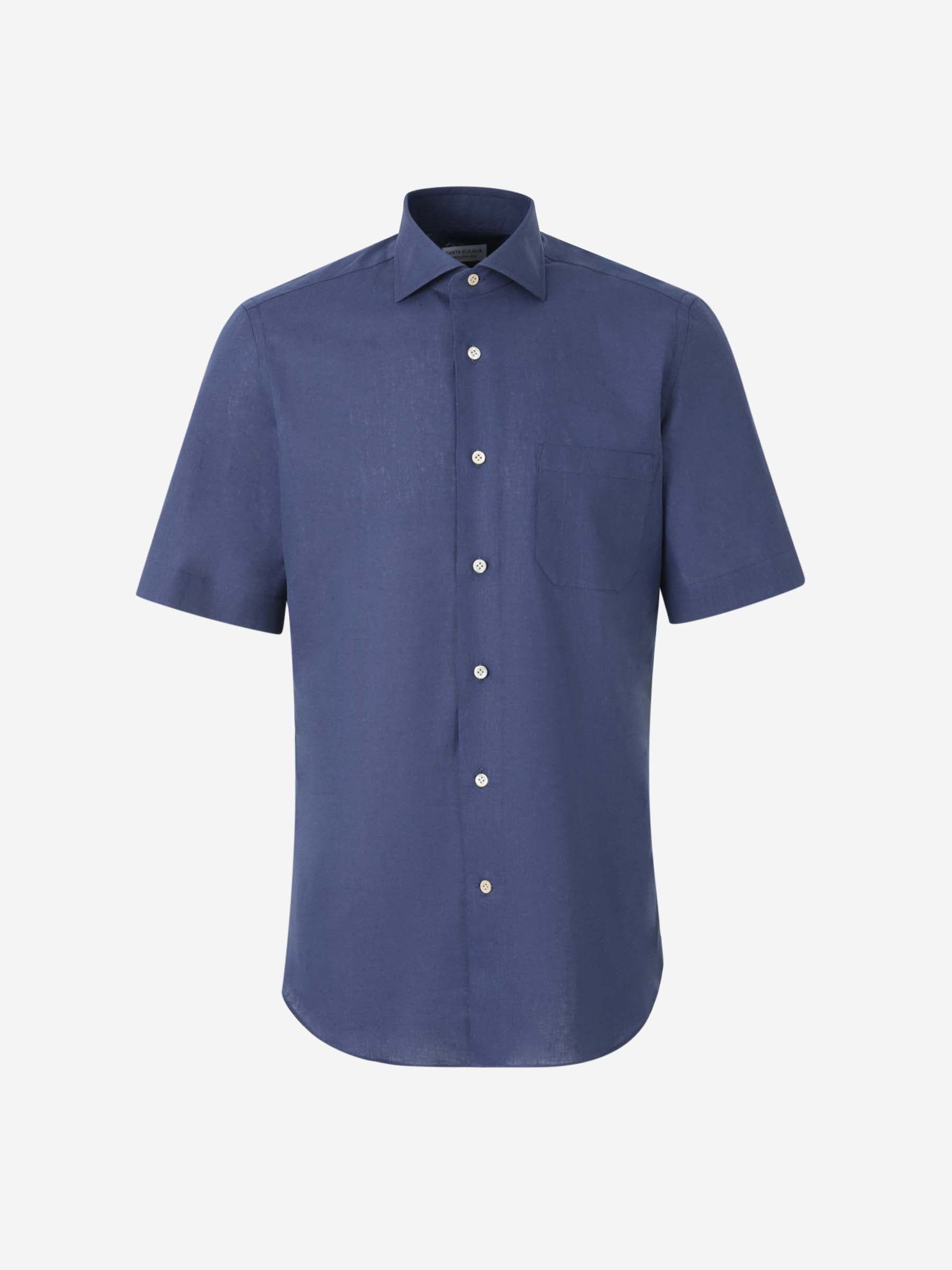 Santa Eulalia Hombre Barcelona Camisa Lisa Lino color Azul Marino sku 532-000634 03 - Foto 1