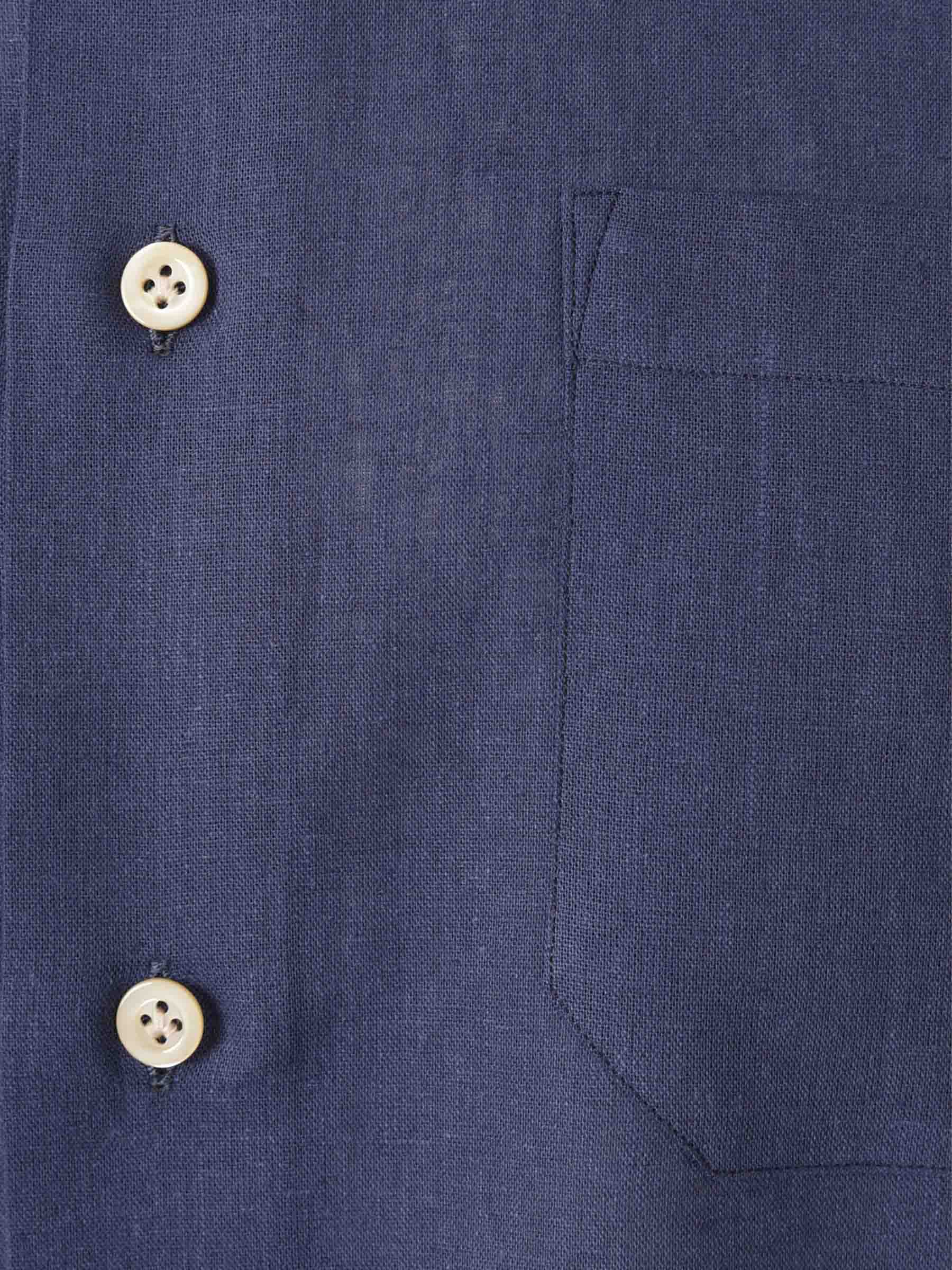 Santa Eulalia Hombre Barcelona Camisa Lisa Lino color Azul Marino sku 532-000634 03 - Foto 3
