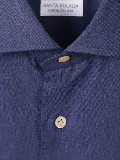 Santa Eulalia Hombre Barcelona Camisa Lisa Lino color Azul Marino sku 532-000634 03 - Foto 4