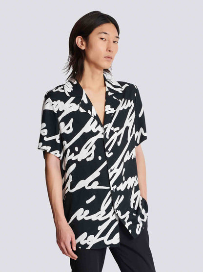 Balmain Hombre Barcelona Camisa Estampado Sarga color Negro sku 532-000637 01 - Foto 2