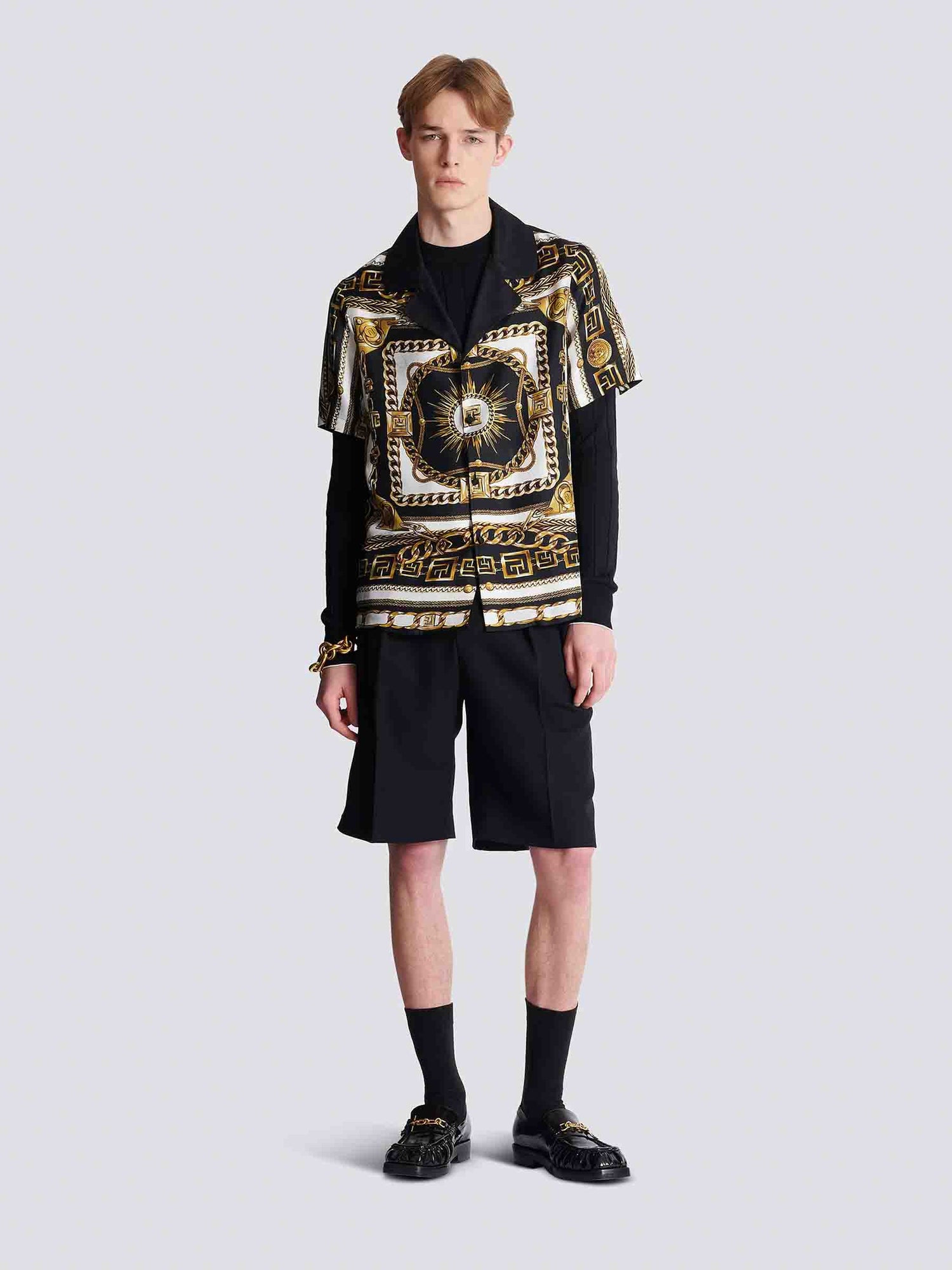 Outlet online Balmain Hombre Camisa Foulard Chaînes color Multicolor sku 532-000683 01 - Foto 2
