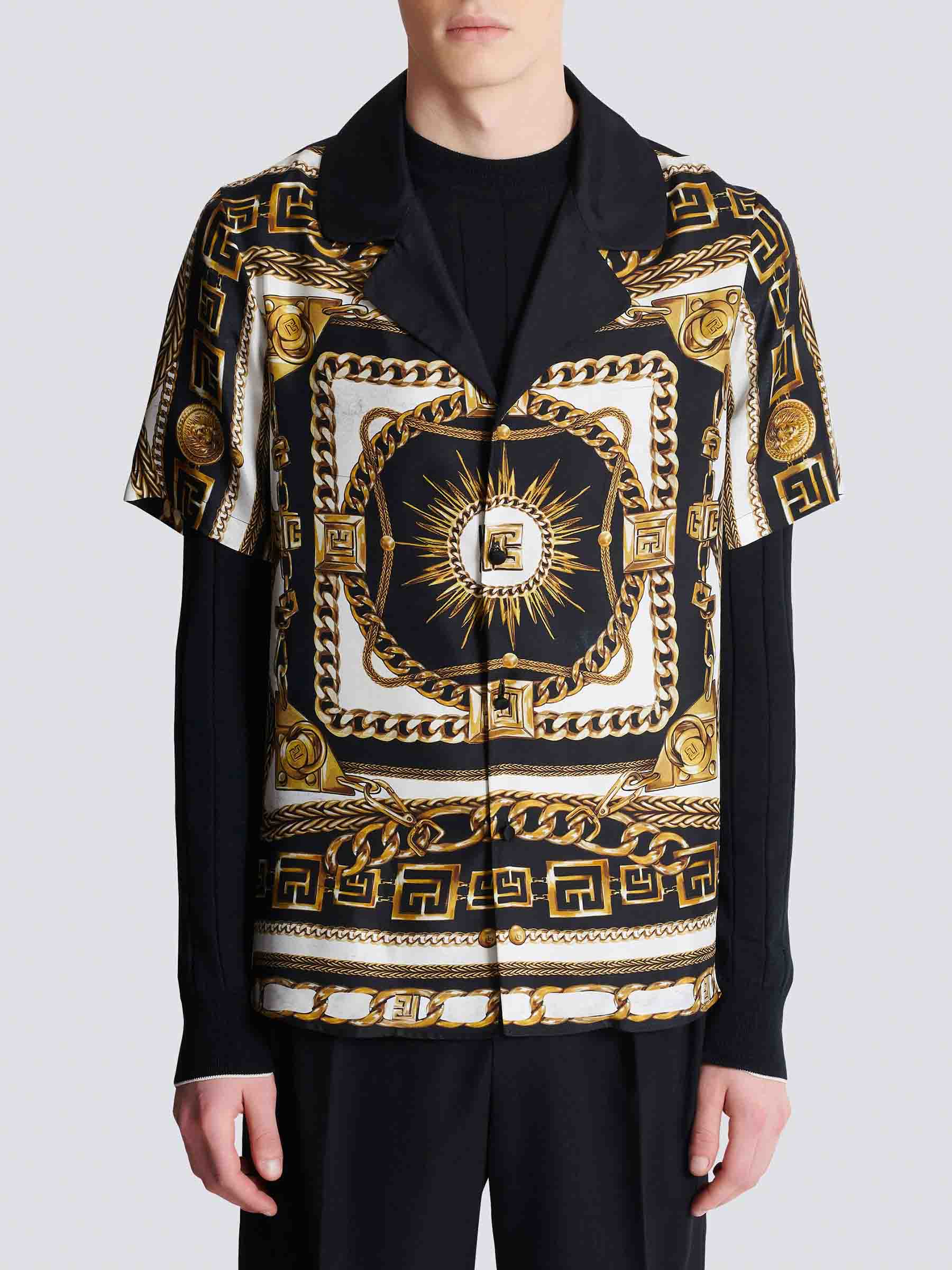 Outlet online Balmain Hombre Camisa Foulard Chaînes color Multicolor sku 532-000683 01 - Foto 3