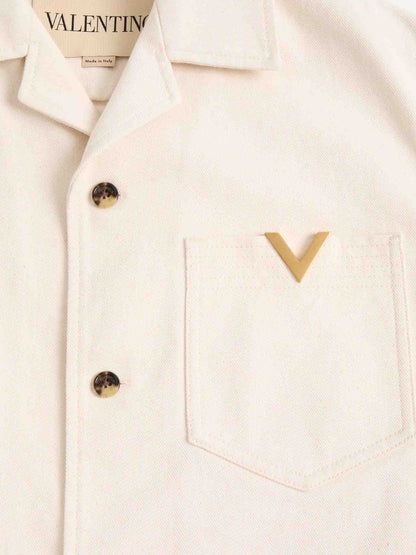 Valentino Hombre Barcelona Camisa Casual VGold color Crema sku 532-000717 01 - Foto 4