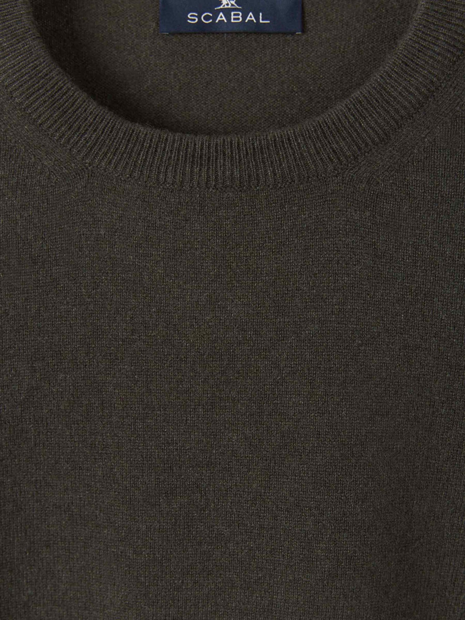 Outlet online Scabal Hombre Jersey Liso Cashmere color Verde Militar sku 542-002044 01 - Foto 3