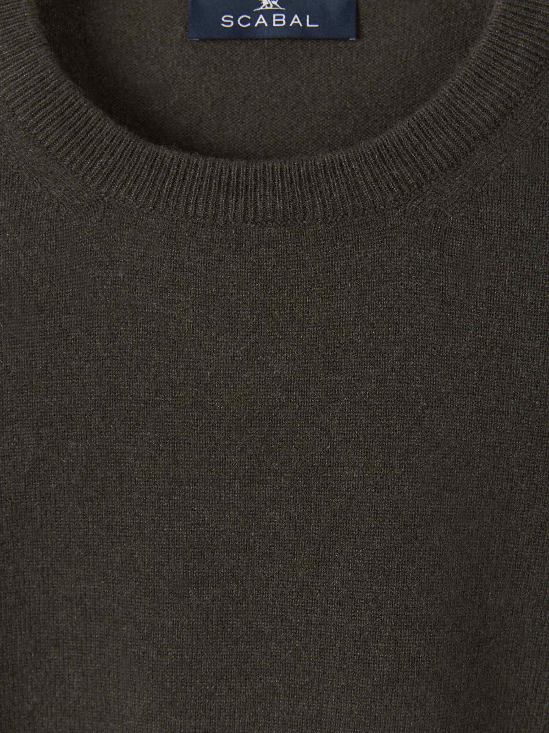 Outlet online Scabal Hombre Jersey Liso Cashmere color Verde Militar sku 542-002044 01 - Foto 3