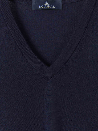 Outlet online Scabal Hombre Jersey Pico Cashmere color Azul Noche sku 542-002045 01 - Foto 3