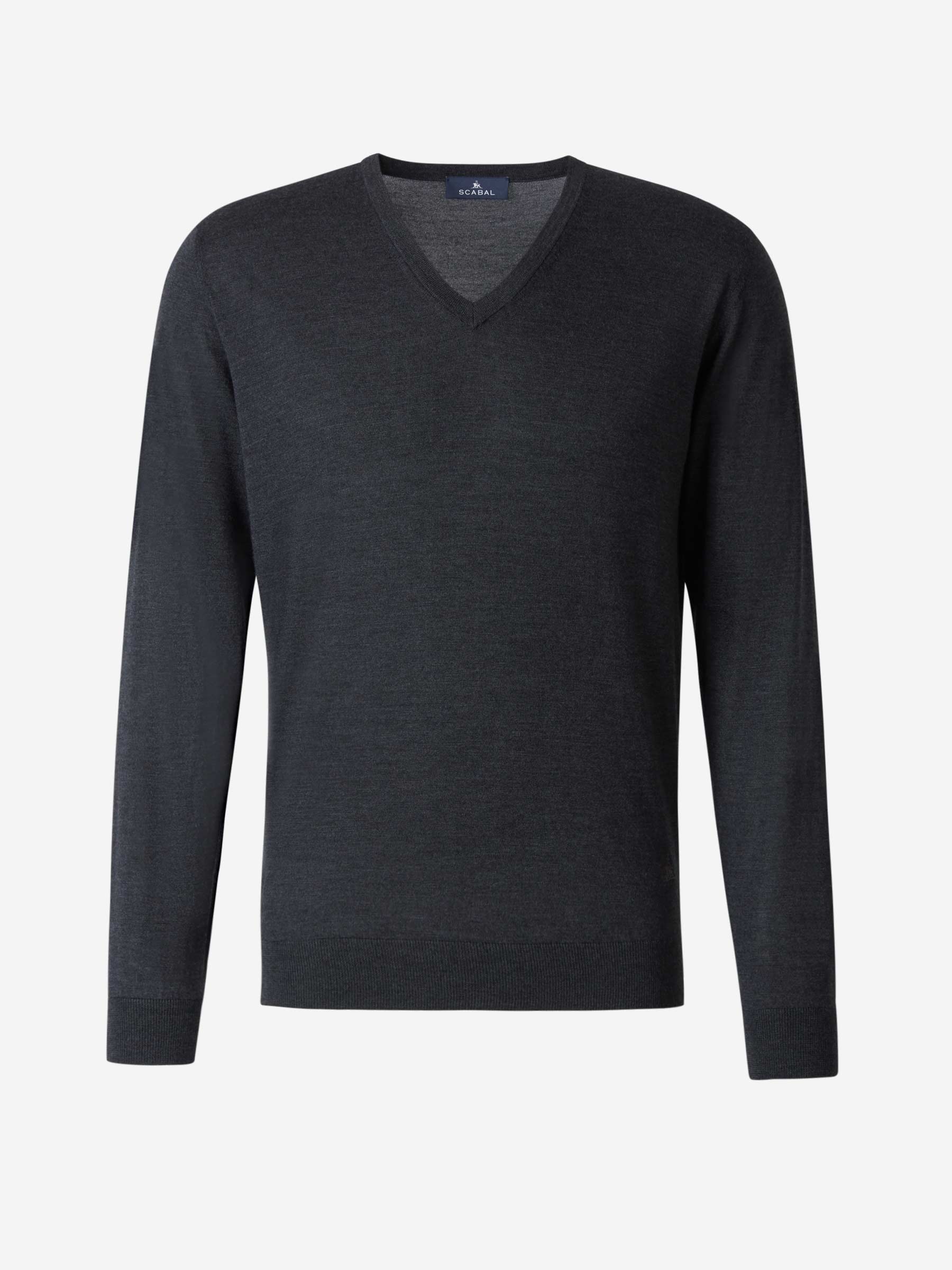 Outlet online Scabal Hombre Jersey Pico Cashmere color Gris Piedra sku 542-002045 02 - Foto 5
