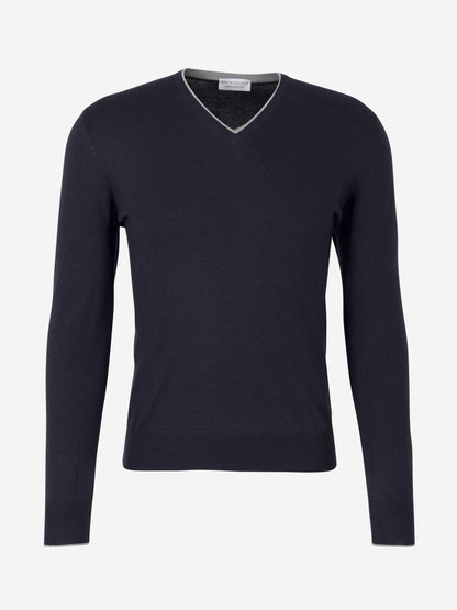 Outlet online Santa Eulalia Hombre Jersey Algodón y Seda color Azul Noche sku 542-002064 01 - Foto 1