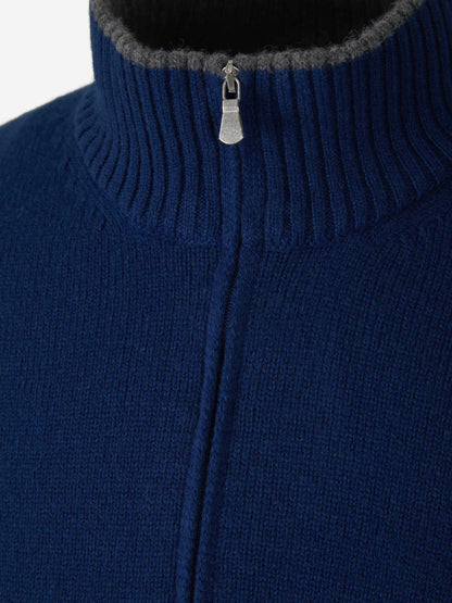 Outlet online Santa Eulalia Hombre Cárdigan Cuello Contraste Lana color Topo sku 542-002128 04 - Foto 7