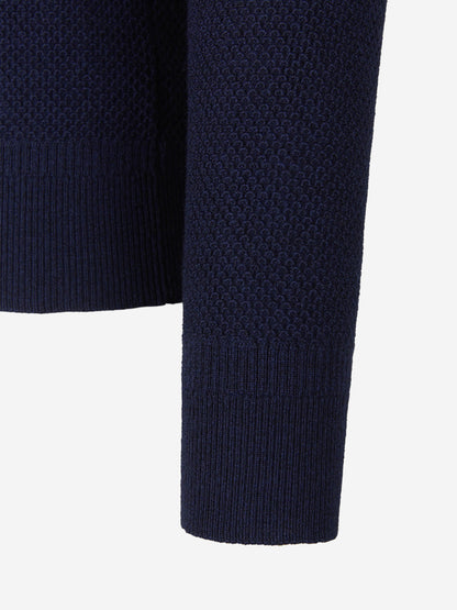 Outlet online Zanone Hombre Jersey Punto Texturizado color Azul Marino sku 542-002133 01 - Foto 4
