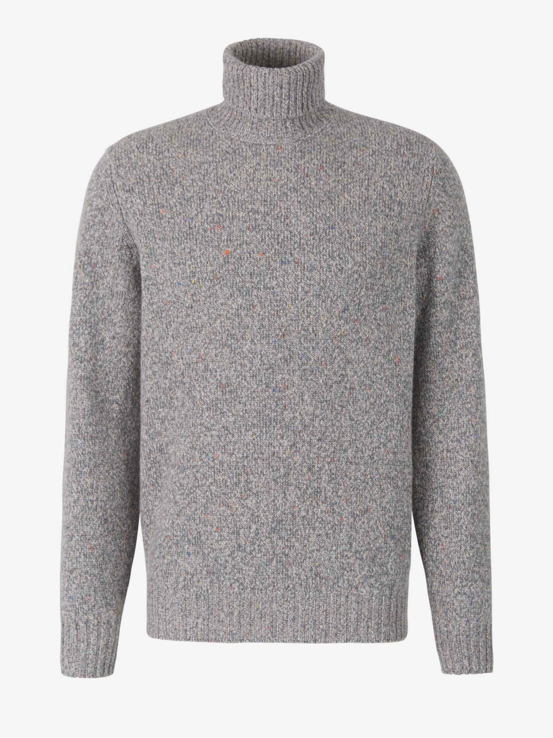 Outlet online Brunello Cucinelli Hombre Jersey Punto Jaspeado Cashmere color Gris Claro sku 542-002168 01 - Foto 1
