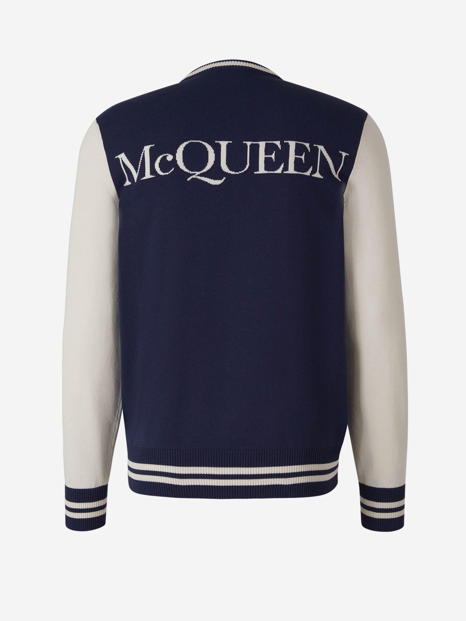 Outlet online Alexander McQueen Hombre Sudadera Varsity Bicolor color Azul Cobalto sku 542-002249 01 - Foto 2