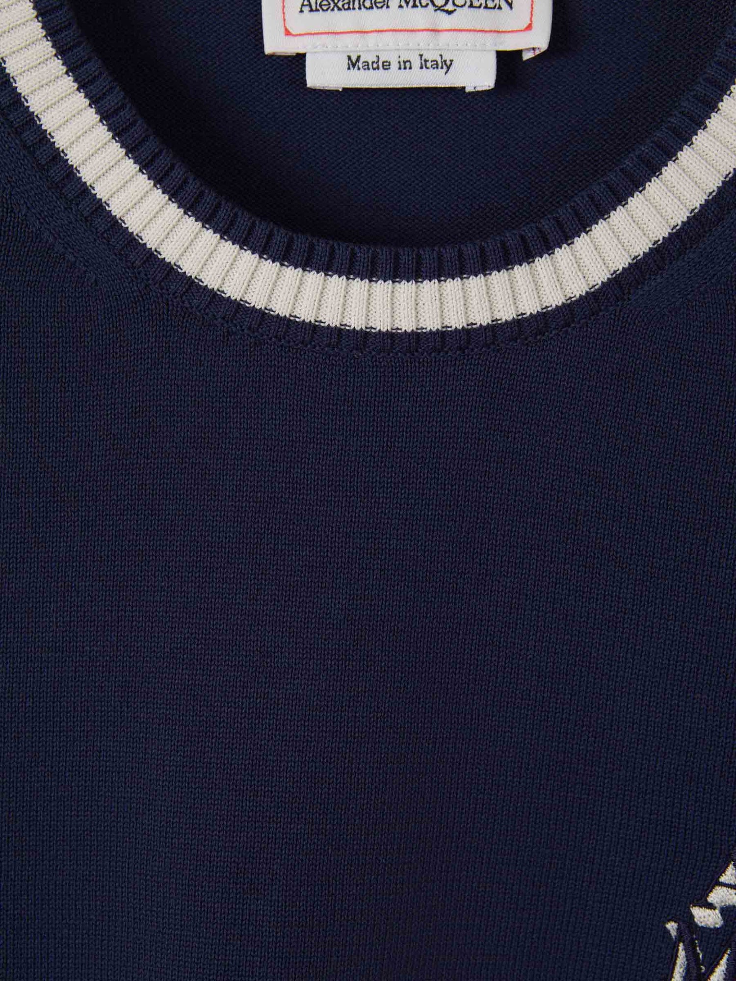 Outlet online Alexander McQueen Hombre Sudadera Varsity Bicolor color Azul Cobalto sku 542-002249 01 - Foto 3