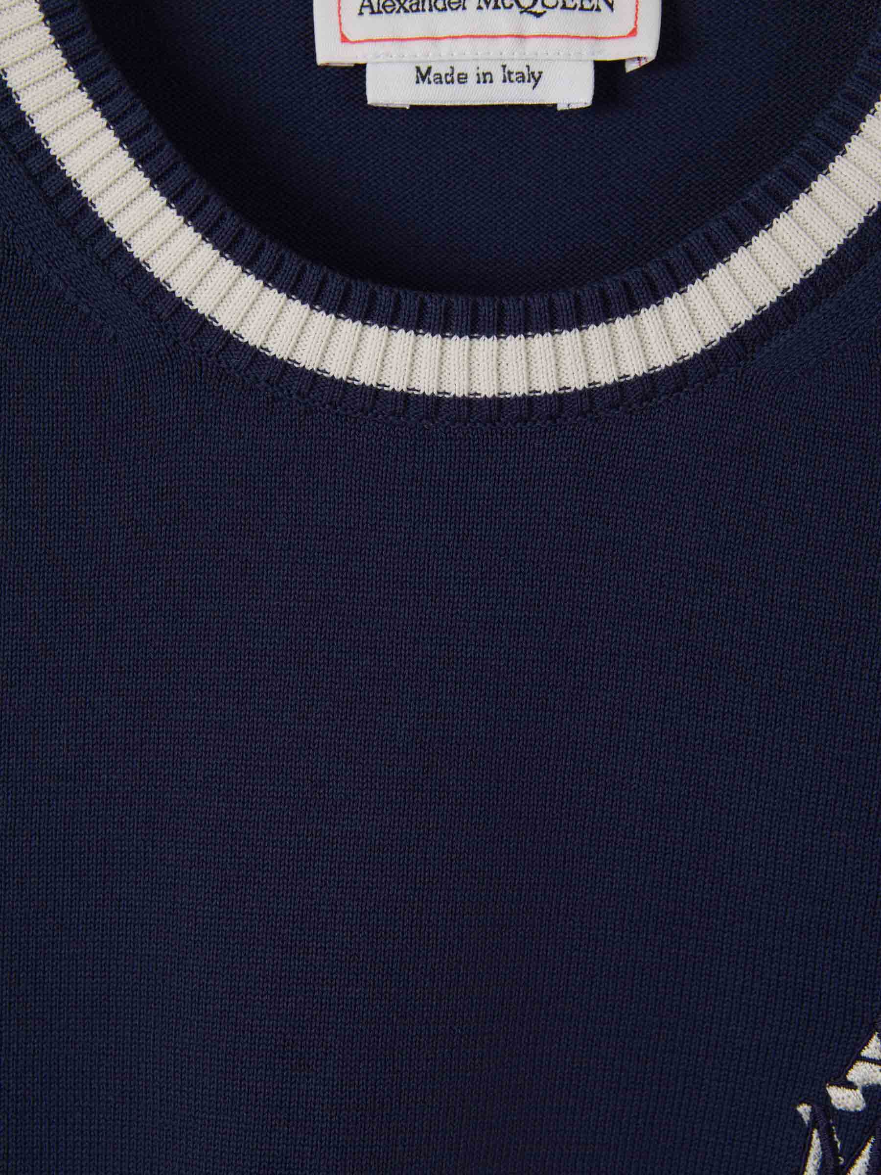 Outlet online Alexander McQueen Hombre Sudadera Varsity Bicolor color Azul Cobalto sku 542-002249 01 - Foto 3