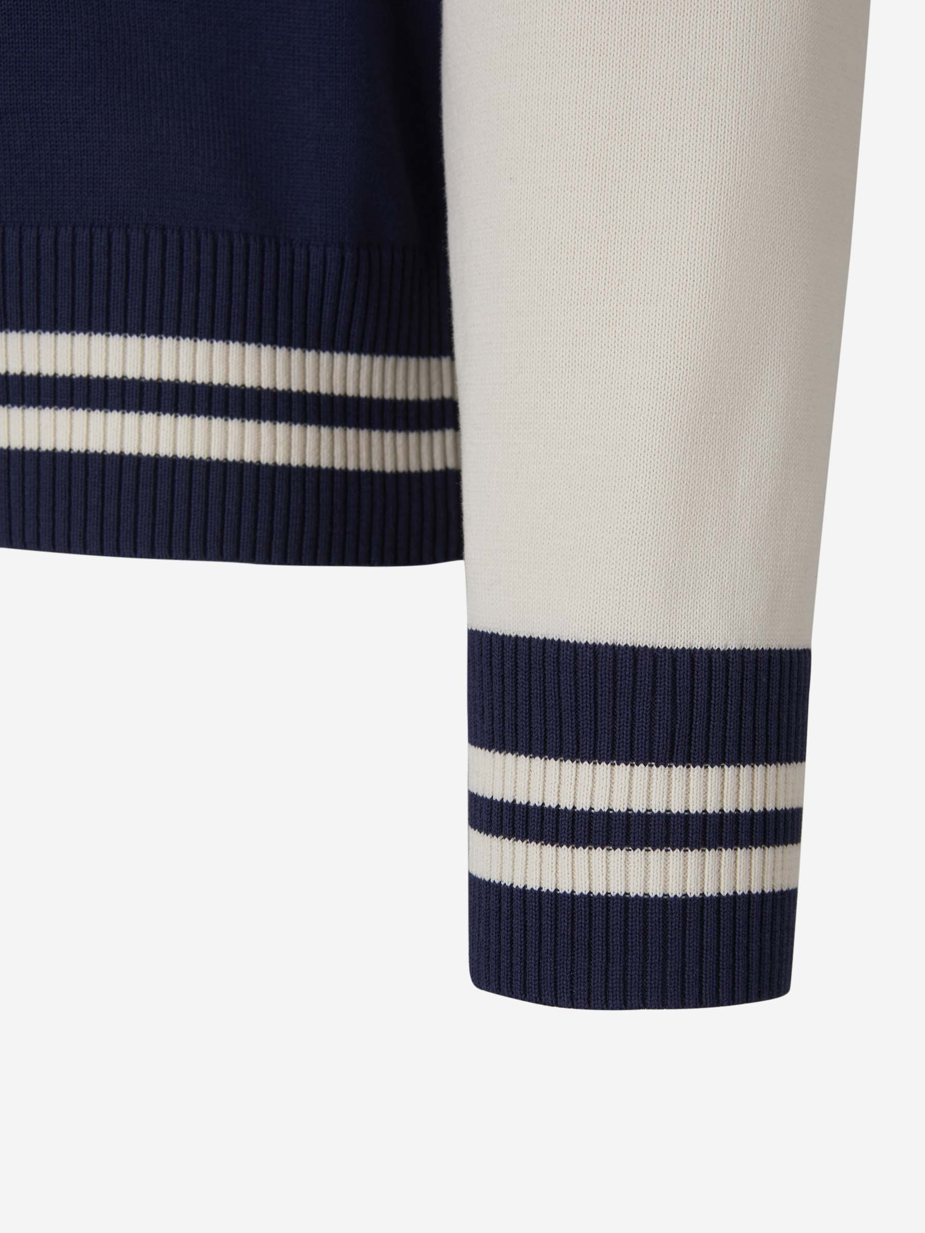 Outlet online Alexander McQueen Hombre Sudadera Varsity Bicolor color Azul Cobalto sku 542-002249 01 - Foto 5