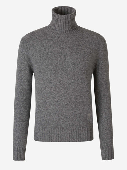 Outlet online Ami Paris Hombre Jersey Cuello Alto Cashmere color Gris Claro sku 542-002257 01 - Foto 1