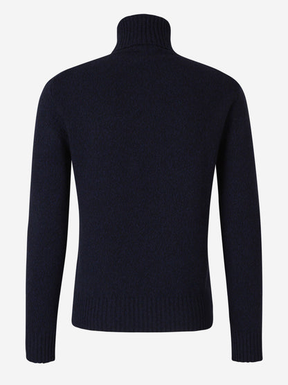 Outlet online Ami Paris Hombre Jersey Cuello Alto Cashmere color Azul Noche sku 542-002257 02 - Foto 3