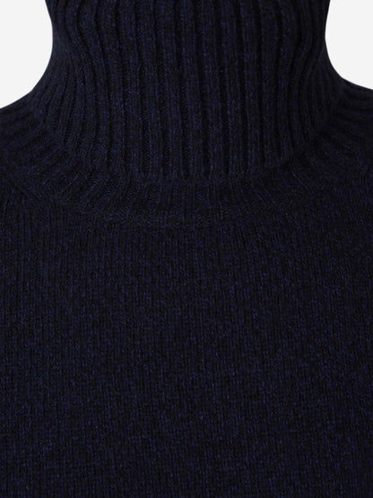 Outlet online Ami Paris Hombre Jersey Cuello Alto Cashmere color Azul Noche sku 542-002257 02 - Foto 4
