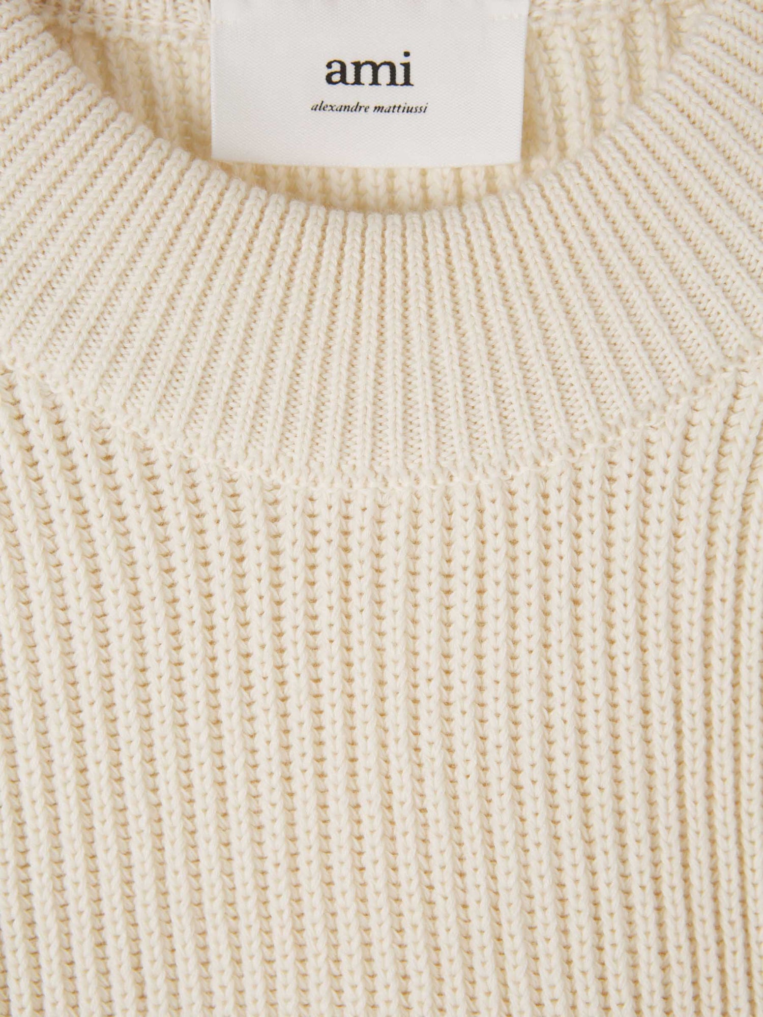 Outlet online Ami Paris Hombre Jersey Punto Trenzado color Crema sku 542-002261 01 - Foto 4