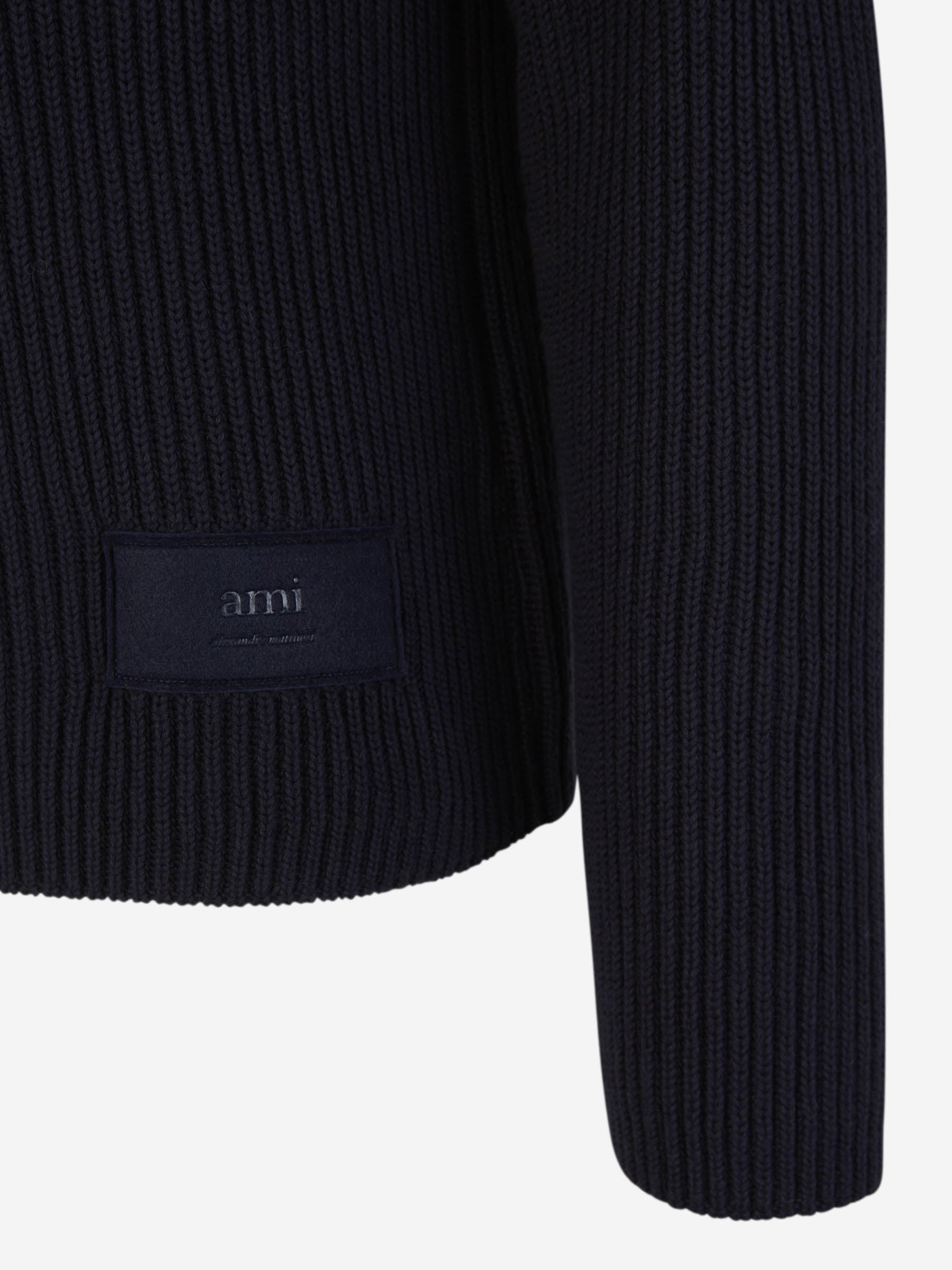 Outlet online Ami Paris Hombre Jersey Punto Trenzado color Azul Noche sku 542-002261 02 - Foto 5