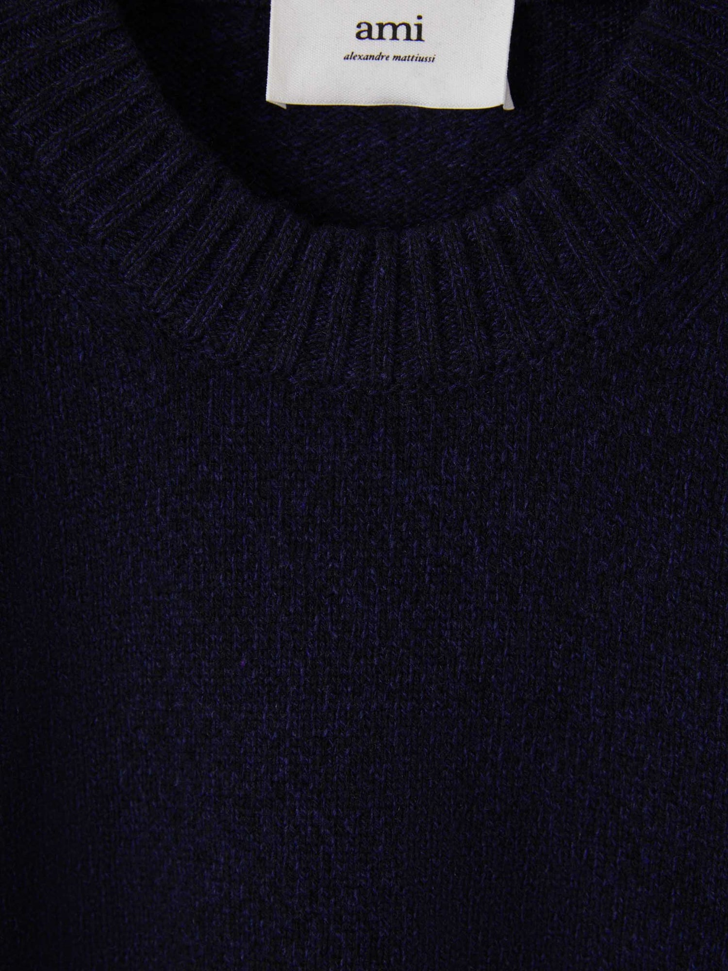 Outlet online Ami Paris Hombre Jersey Punto Cashmere color Azul Noche sku 542-002263 01 - Foto 3