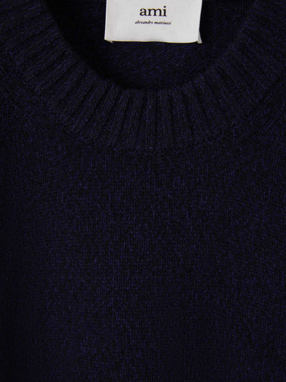 Outlet online Ami Paris Hombre Jersey Punto Cashmere color Azul Noche sku 542-002263 01 - Foto 3