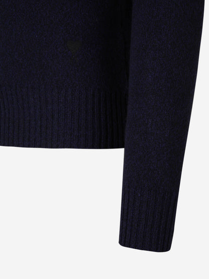Outlet online Ami Paris Hombre Jersey Punto Cashmere color Azul Noche sku 542-002263 01 - Foto 4