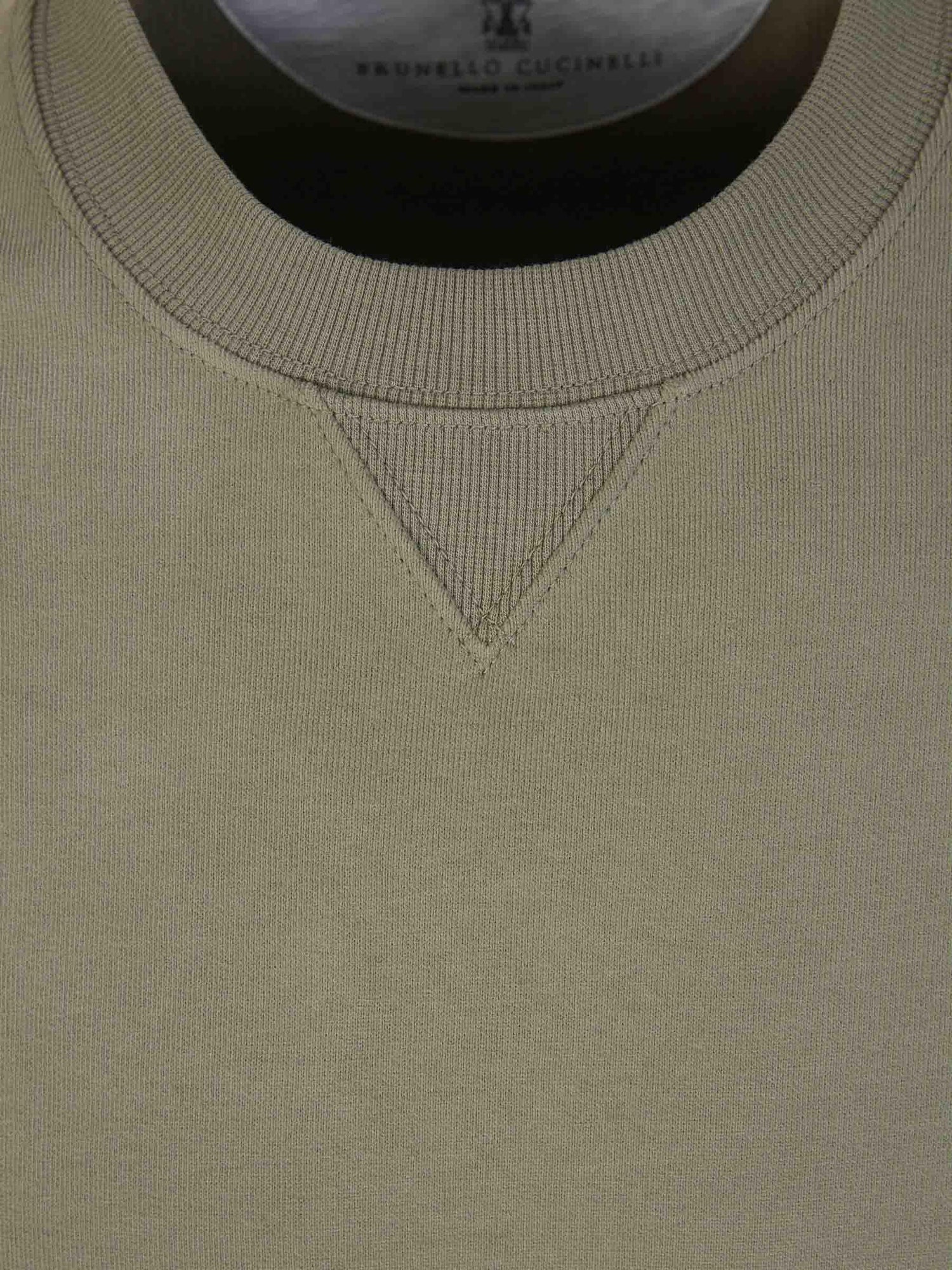 Outlet online Brunello Cucinelli Hombre Sudadera Algodón Crewneck color Verde Militar sku 542-002265 01 - Foto 3
