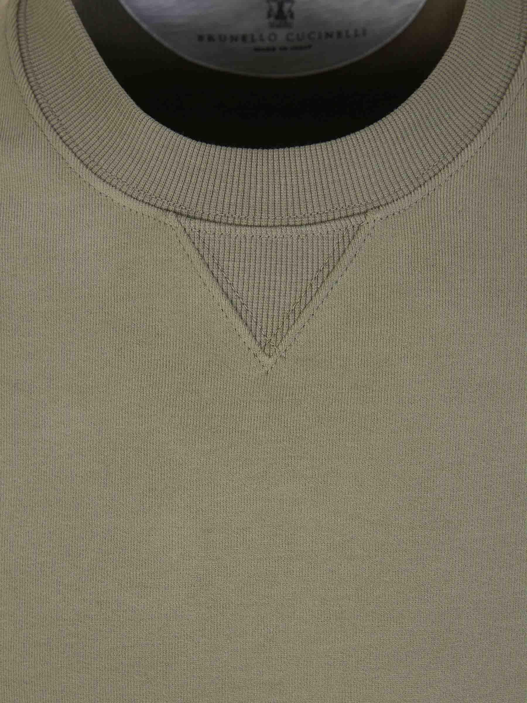 Outlet online Brunello Cucinelli Hombre Sudadera Algodón Crewneck color Verde Militar sku 542-002265 01 - Foto 3