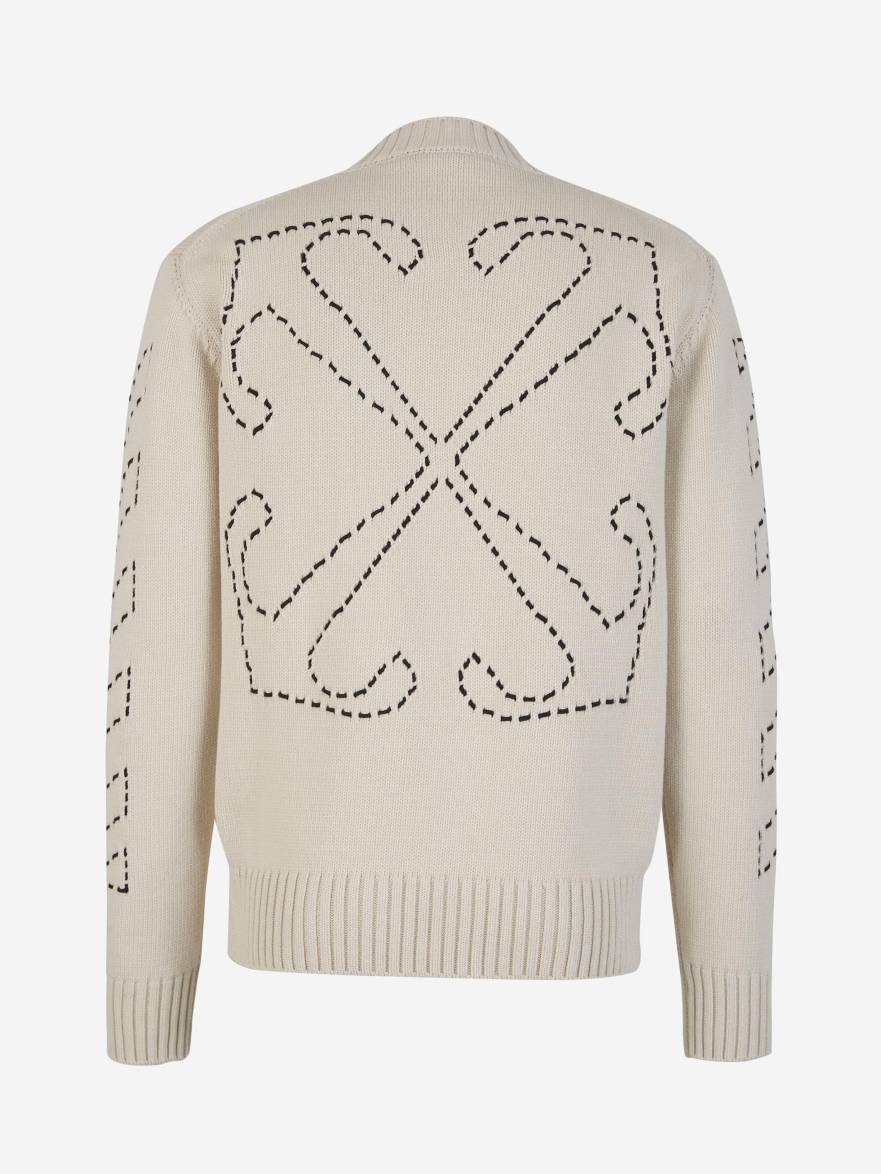 Outlet online Off-White Hombre Jersey Punto Arrow color Beis sku 542-002270 01 - Foto 2