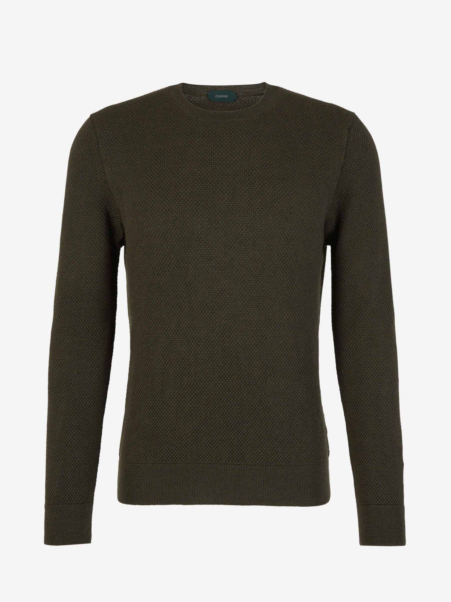 Outlet online Zanone Hombre Jersey Punto Lana color Verde Oscuro sku 542-002296 01 - Foto 1