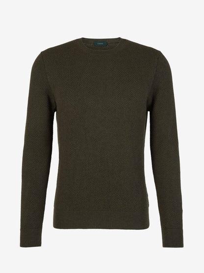 Outlet online Zanone Hombre Jersey Punto Lana color Verde Oscuro sku 542-002296 01 - Foto 1