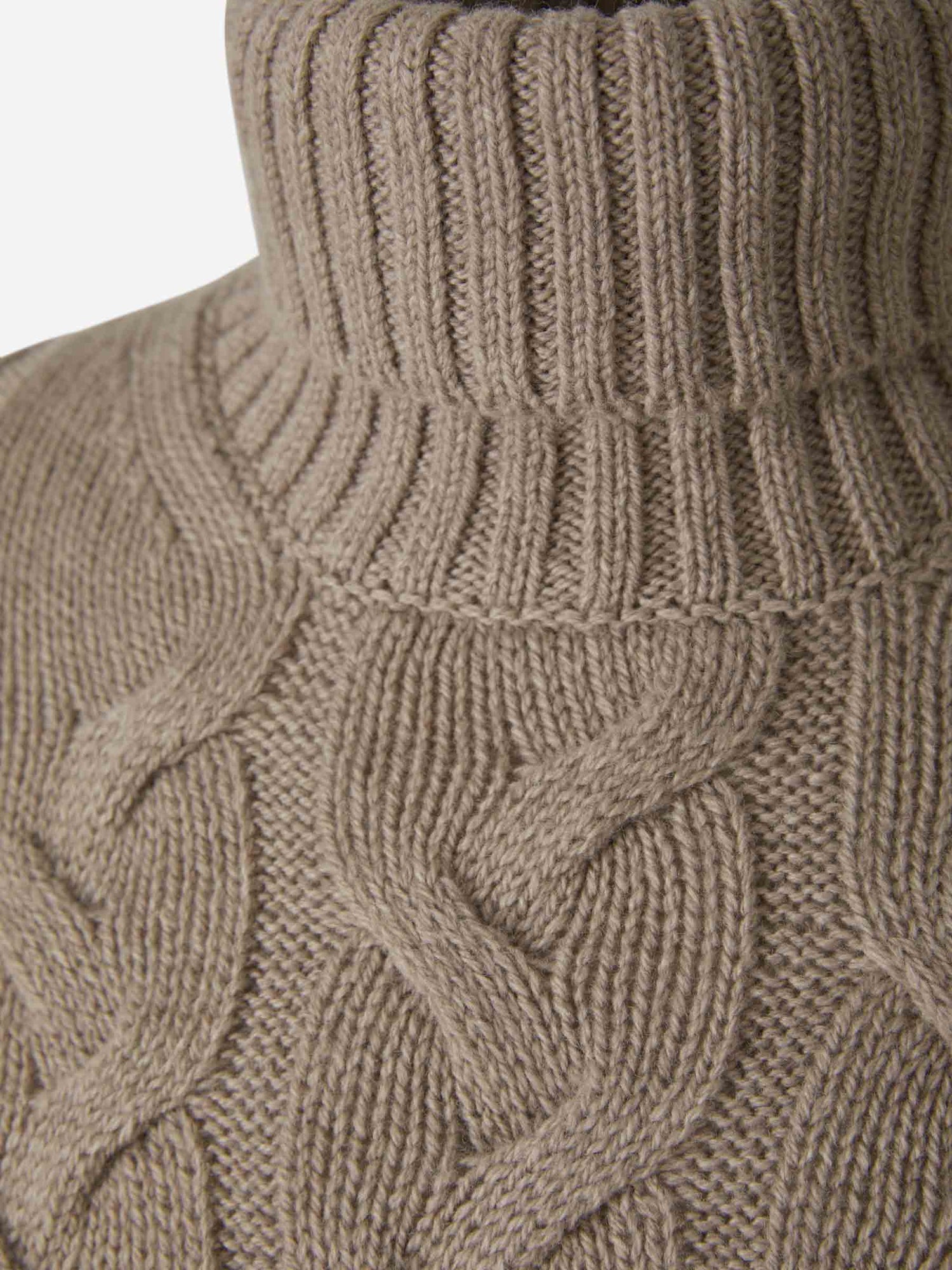 Outlet online Gran Sasso Hombre Jersey Trenzado Lana color Topo sku 542-002304 01 - Foto 3
