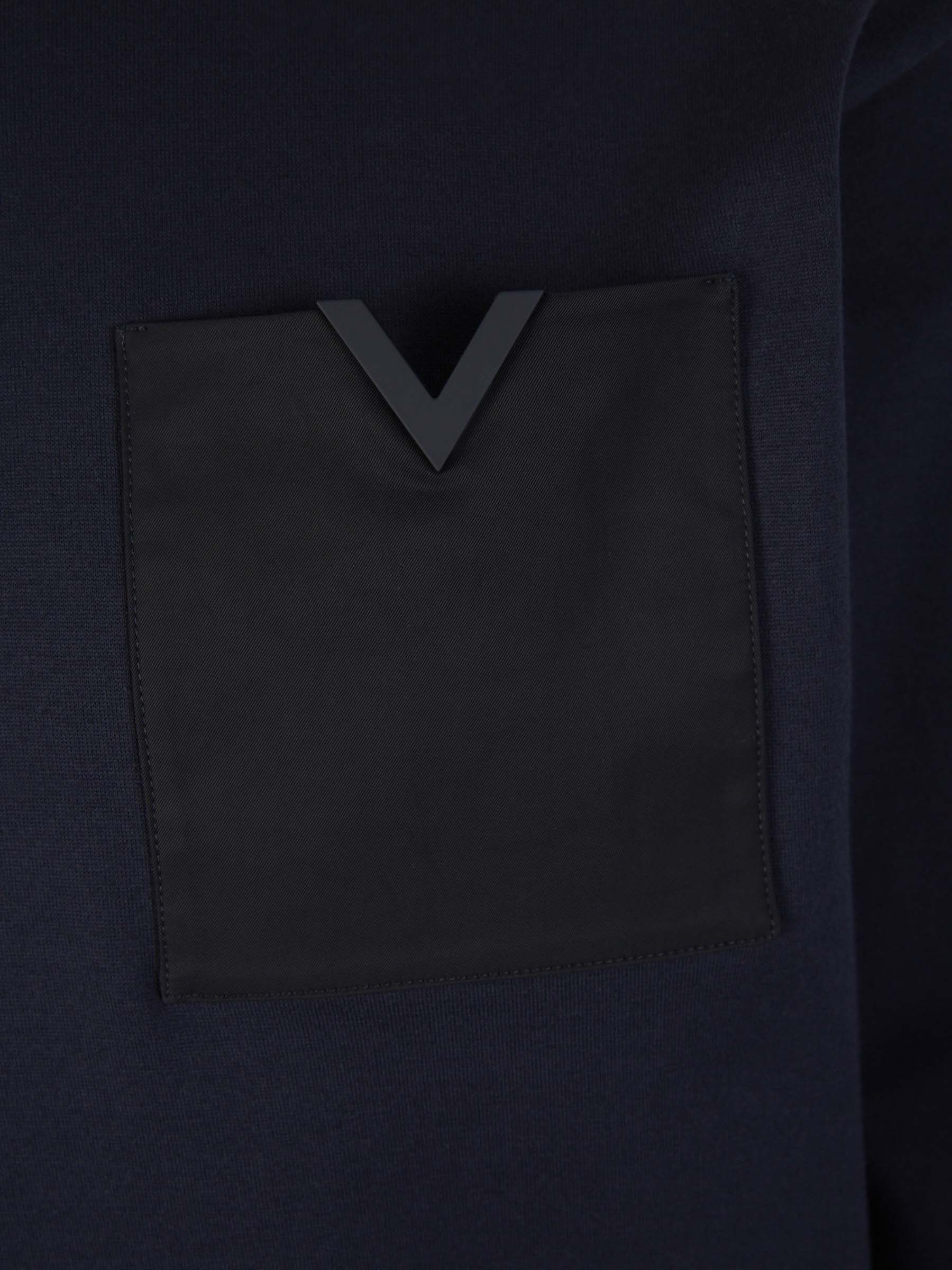 Valentino Hombre Barcelona Sudadera Crewneck Bolsillo color Azul Noche sku 542-002325 00 - Foto 4